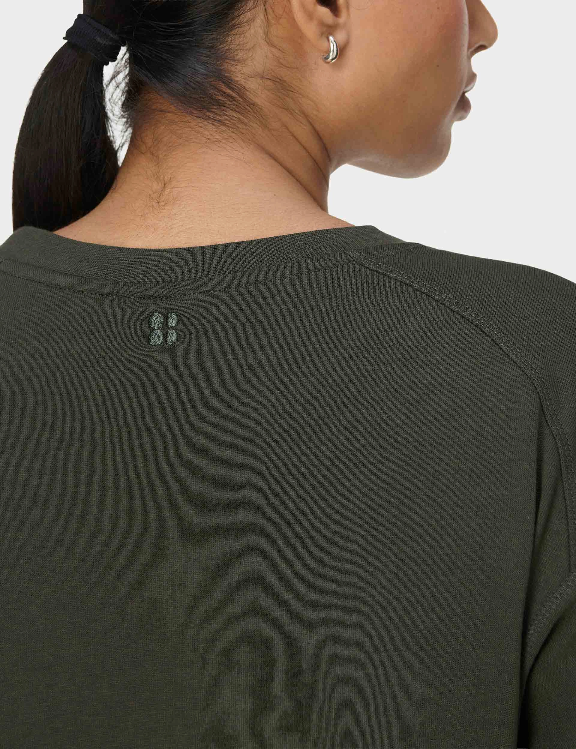 Warm Sweater After Class Crop Sweatshirt - Nori Green