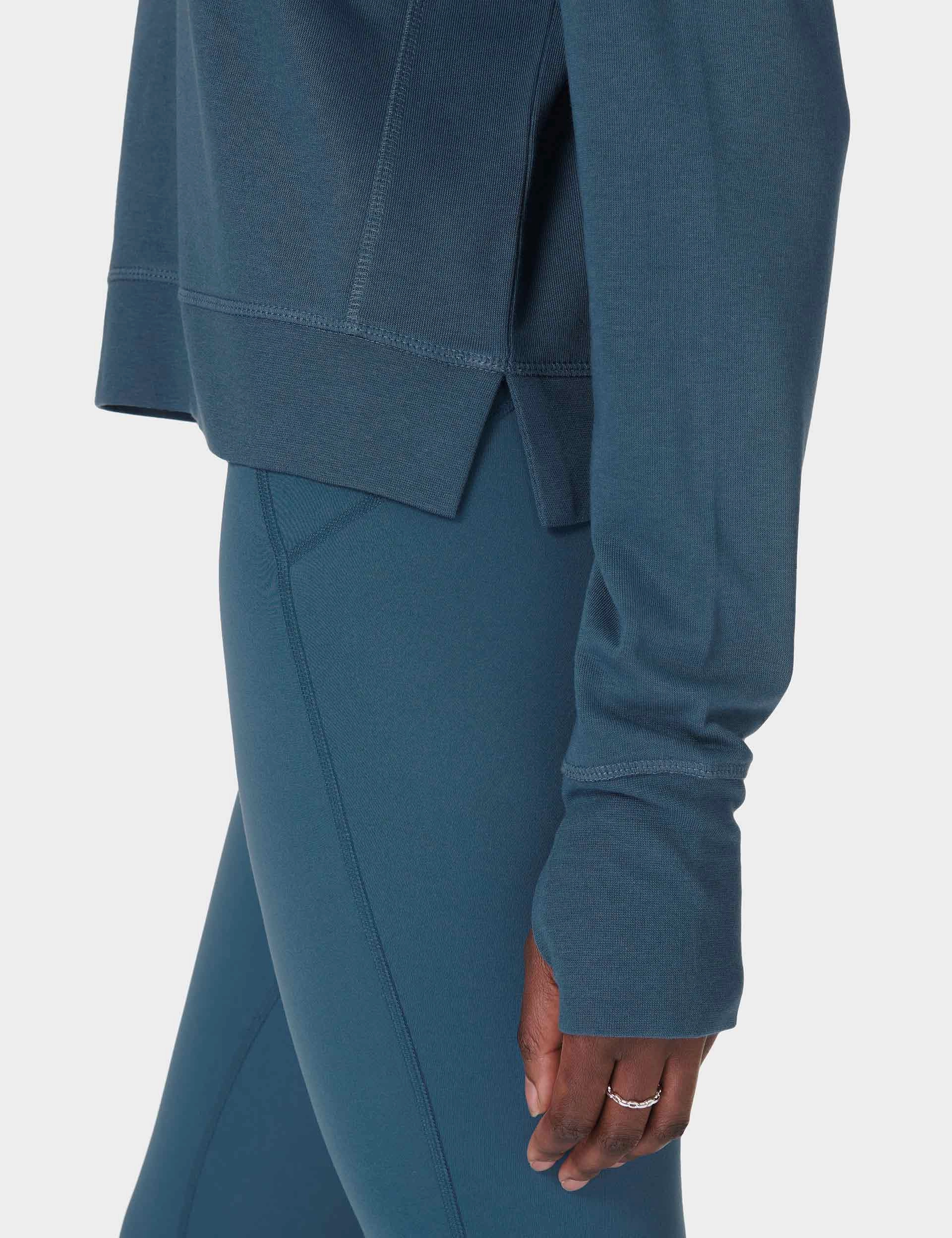 Loose Blouse CompressionTechnology After Class Crop Sweatshirt - Subdued Blue