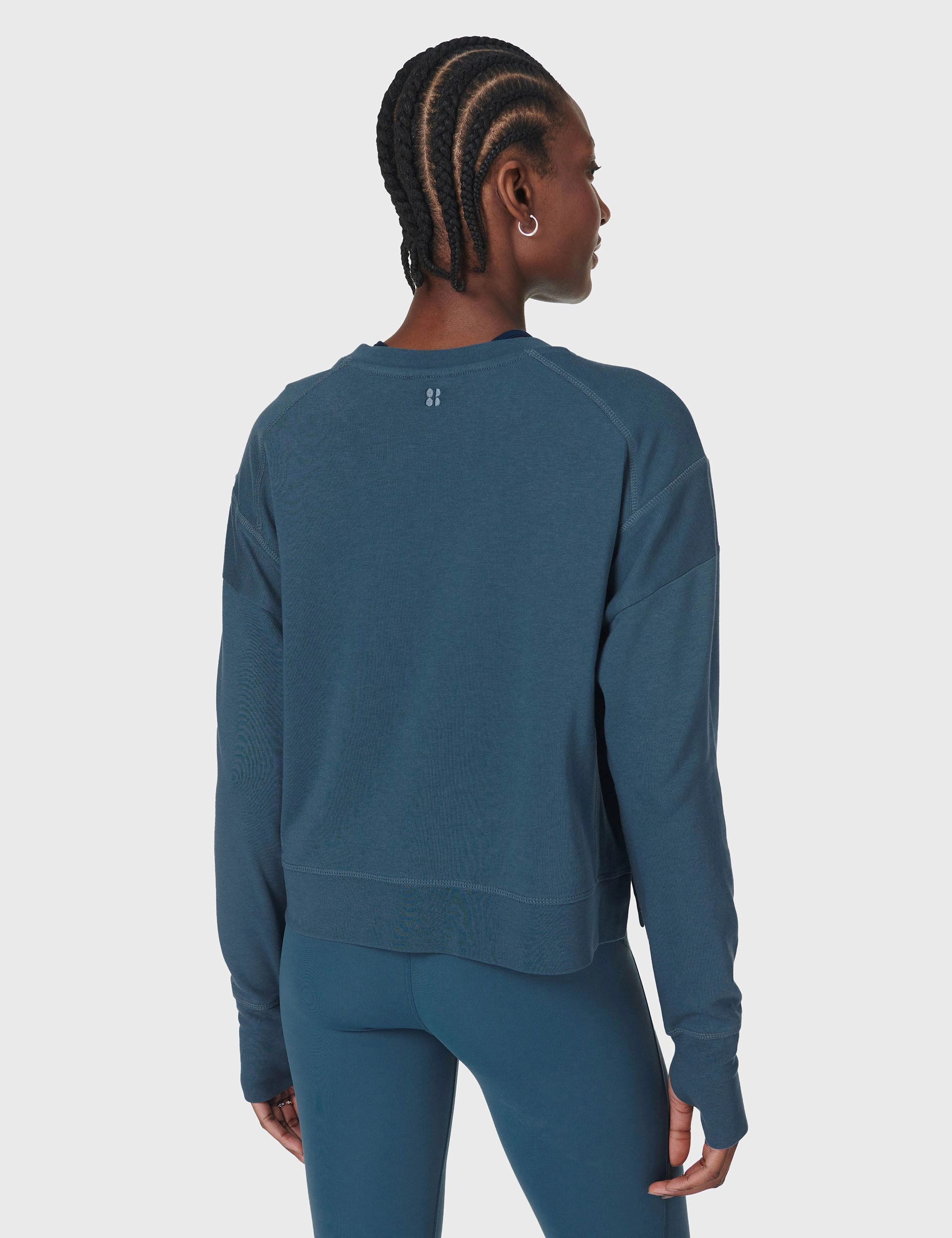 After Class Crop Sweatshirt - Subdued Blue SmoothZipper