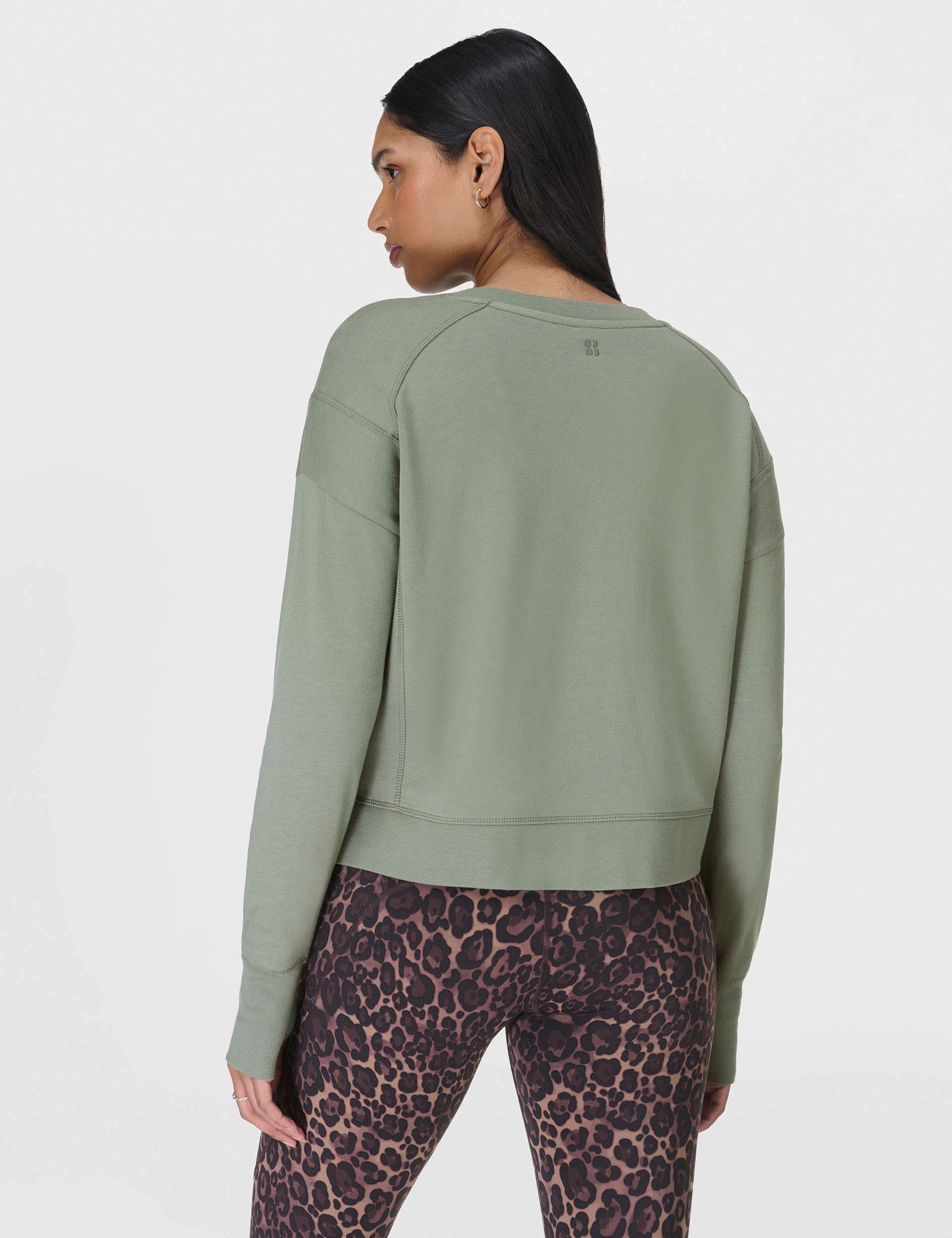 After Class Crop Sweatshirt - Willow Green MultiPanelDesign
