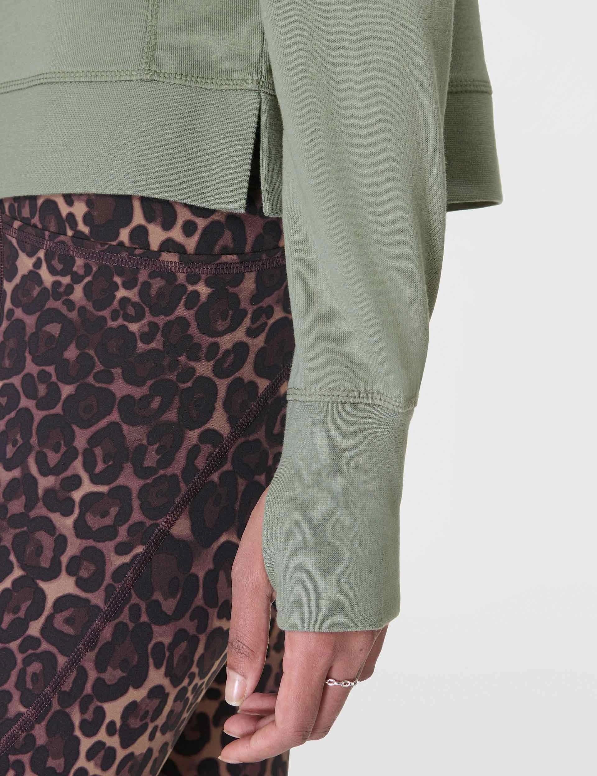 ZeroWastePattern After Class Crop Sweatshirt - Willow Green