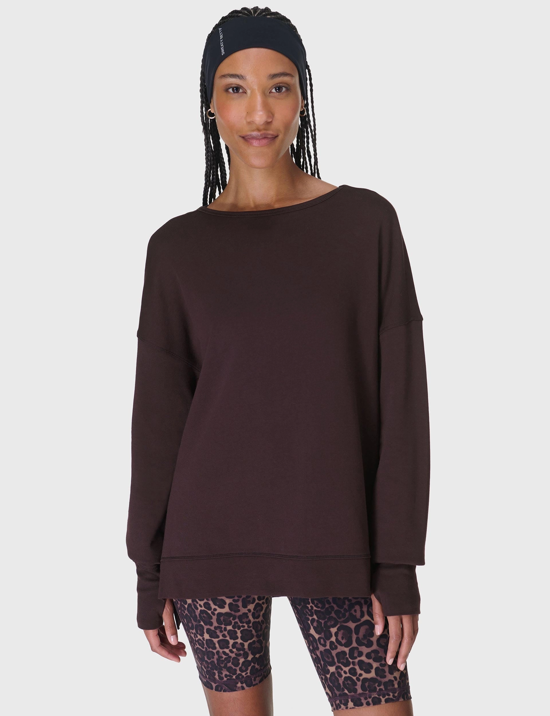 Work Wear After Class Cross Back Sweatshirt - Sable Brown