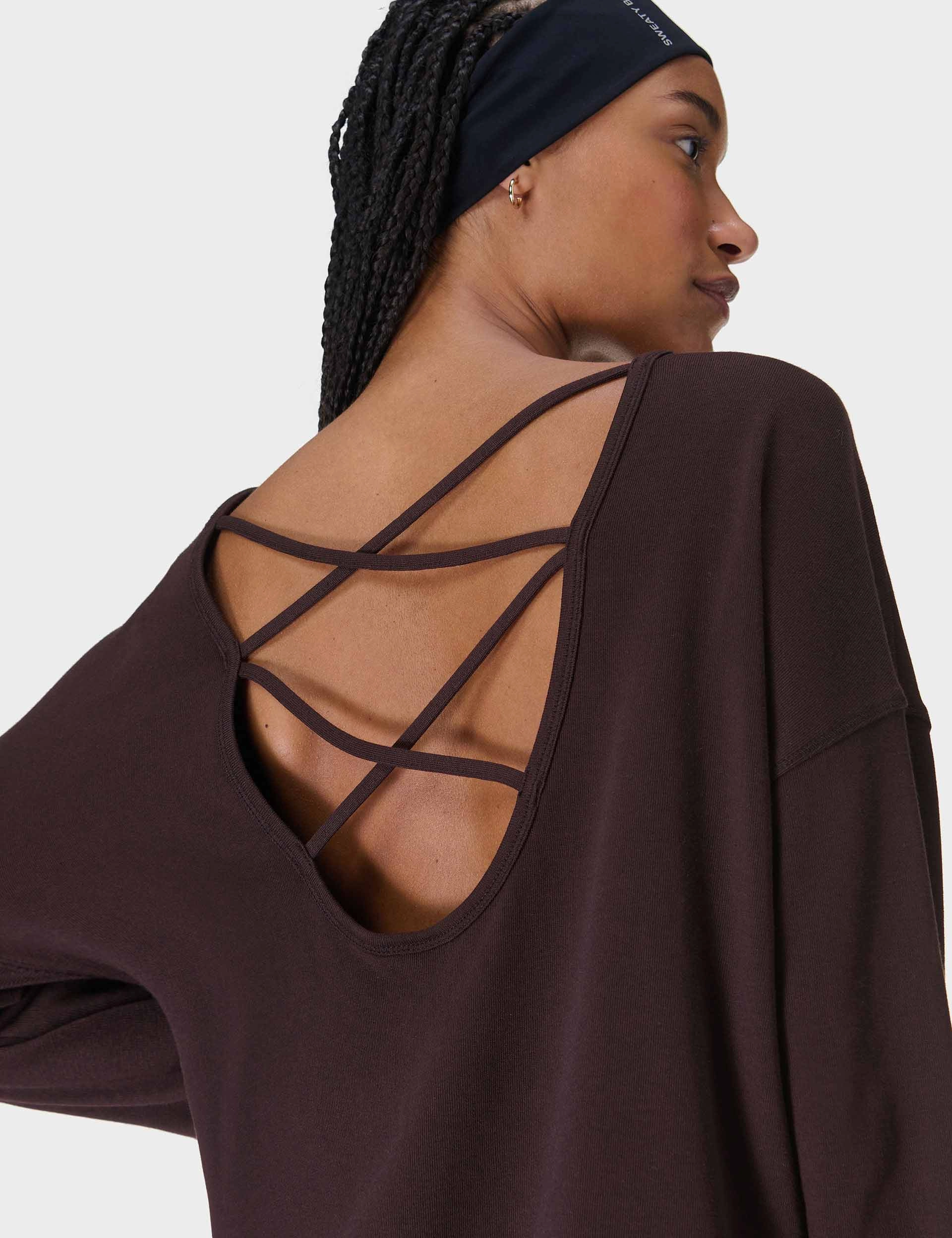 AntiPilling After Class Cross Back Sweatshirt - Sable Brown