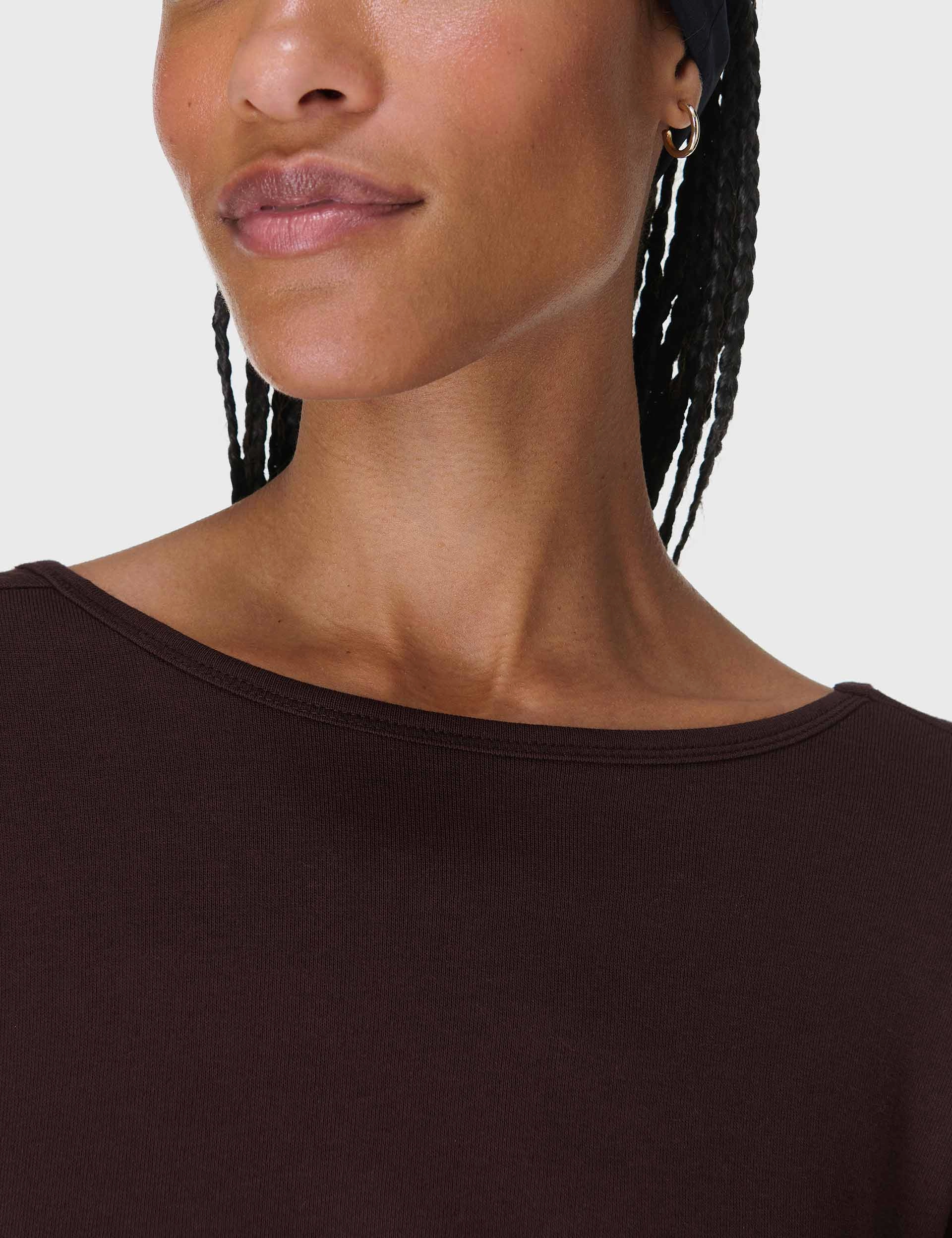 Lean Glow After Class Cross Back Sweatshirt - Sable Brown