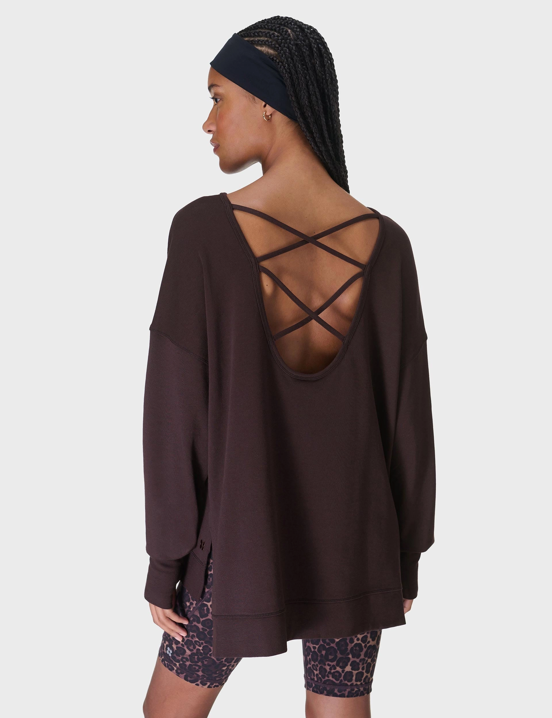 Functional Fashion After Class Cross Back Sweatshirt - Sable Brown