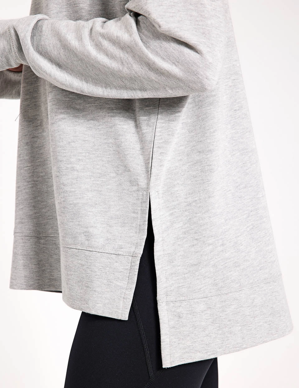 After Class Longline Sweatshirt - Light Grey Marl Tropical Glow