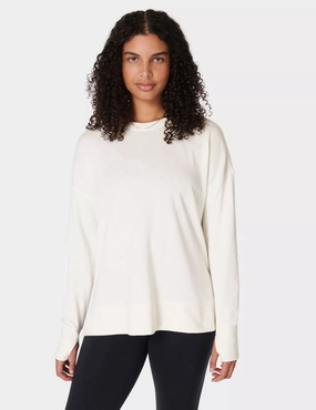After Class Longline Sweatshirt - Lily White Casual Fit