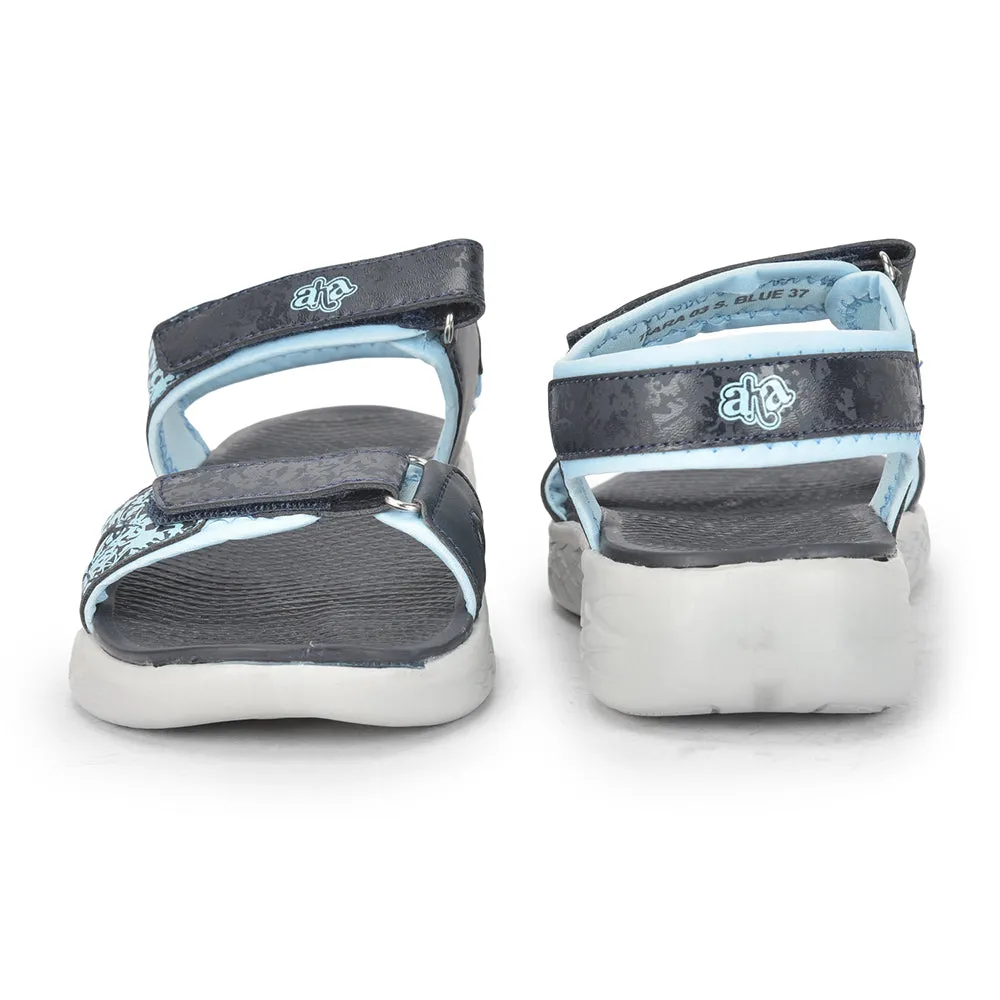 Aha Blue Casual Sandals For Women TIARA-03 By Liberty Secure Heel Lock half - marathoning footwear