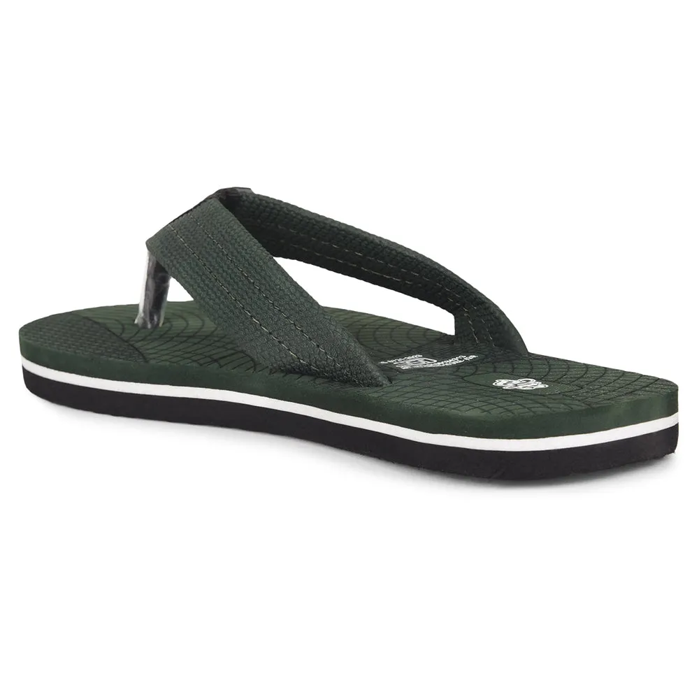 AHA Casual Olive Green Flip Flop For Men ORTHO-20 By Liberty Quick - drying fabric