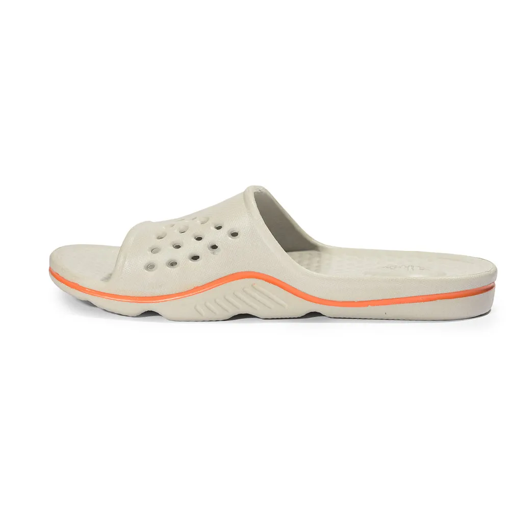 Rockered Outsole Soft Leather AHA (Grey) Slides For Men RAMP By Liberty