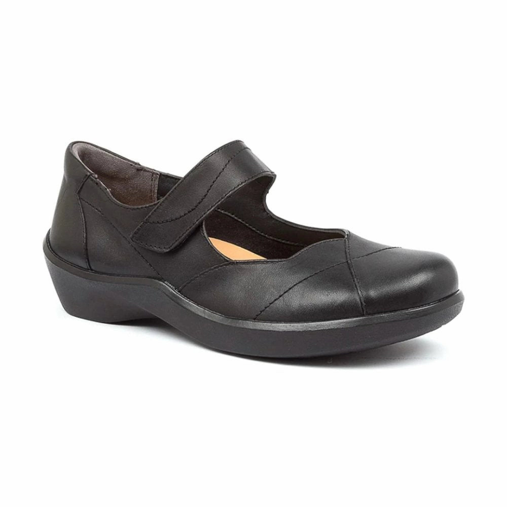 Ziera Shoes Women's Ariel Comfort Mary Jane - Black Leather Light Fabric MultiPocket System