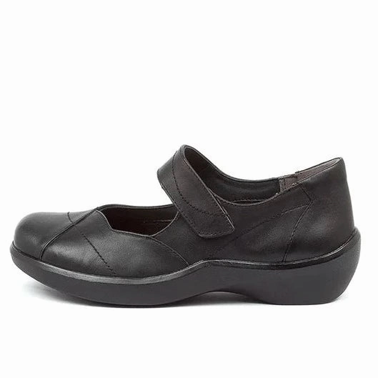 Ziera Shoes Women's Ariel Comfort Mary Jane - Black Leather Summer Glow