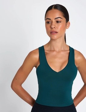 Stable Strategic Ventilation Cuts Airbrush Real Bra Tank - Midnight Green