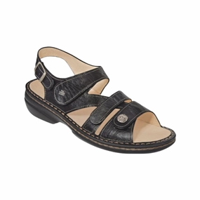Finn Comfort Women's Gomera-S - Black Leather Fresh Ease