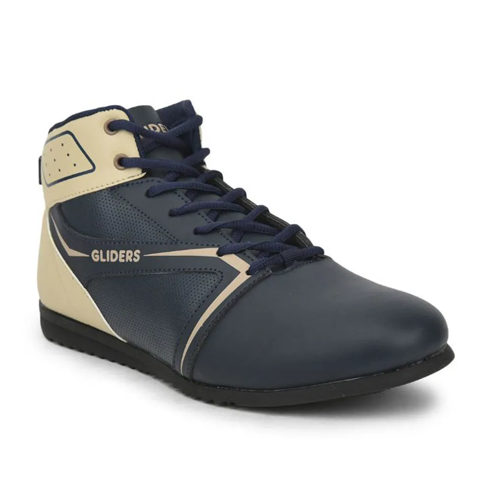 Gliders Casual Navy Blue Lacing Sneakers For Men RIDER-E By Liberty narrow - fit shoes