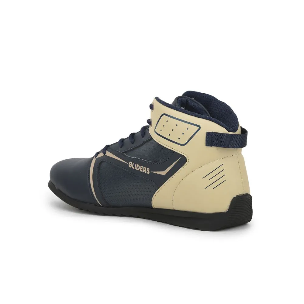 Flat terrain running Gliders Casual Navy Blue Lacing Sneakers For Men RIDER-E By Liberty