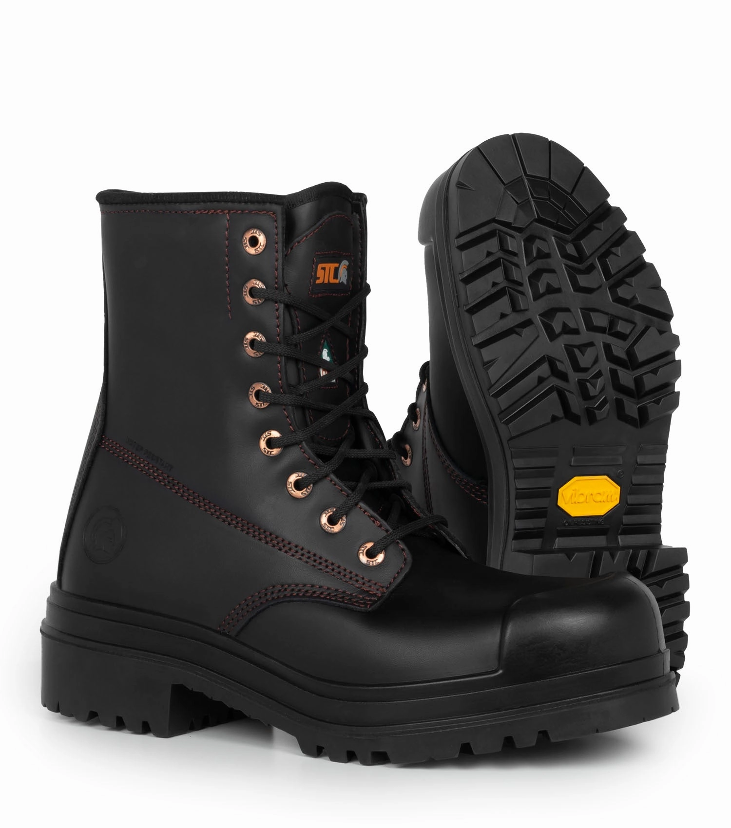inauguration - themed running option Dawson, Black | 8?? Leather Work Boots | TC4  Vibram Outsole