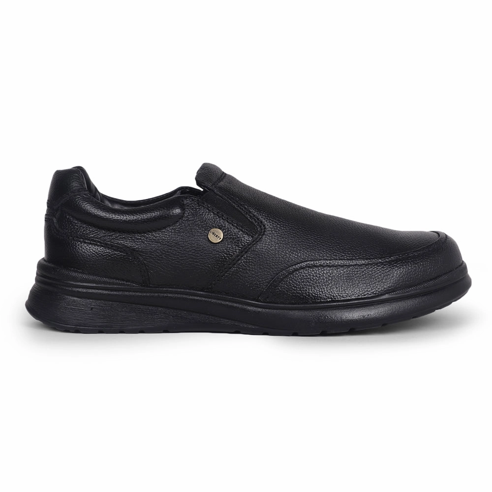 Fortune Black Formal Non Lacing Shoes For Men DEOX-1E By Liberty running in a triathlon