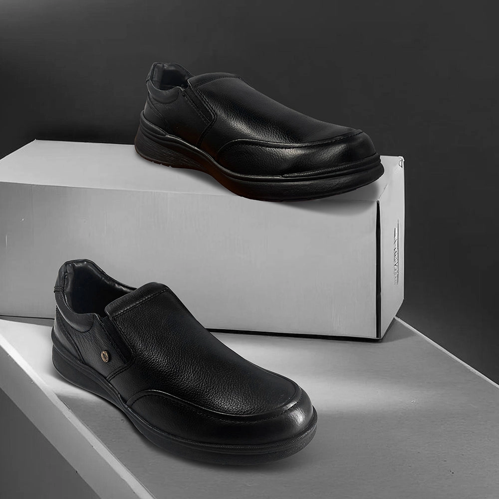 marathon runners' shoes Stability Guide Rail Fortune Black Formal Non Lacing Shoes For Men DEOX-1E By Liberty