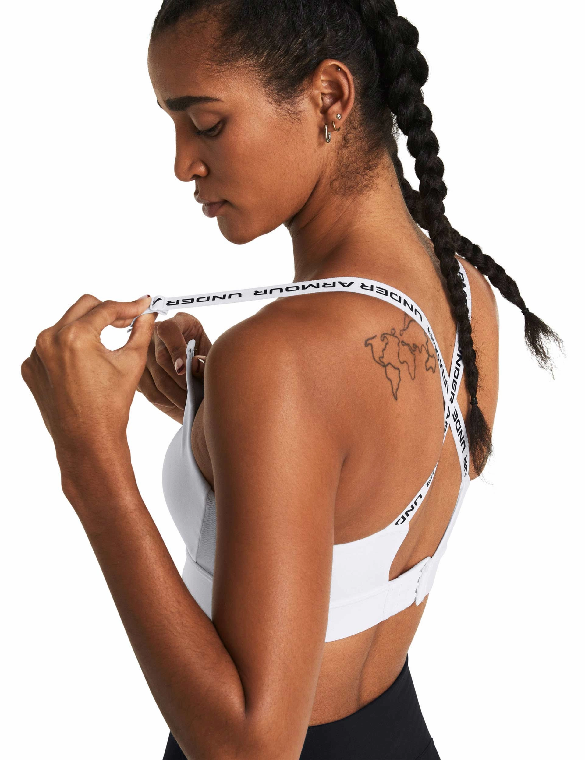 Infinity 2.0 Mid Sports Bra - White/Black Breathable mesh panel