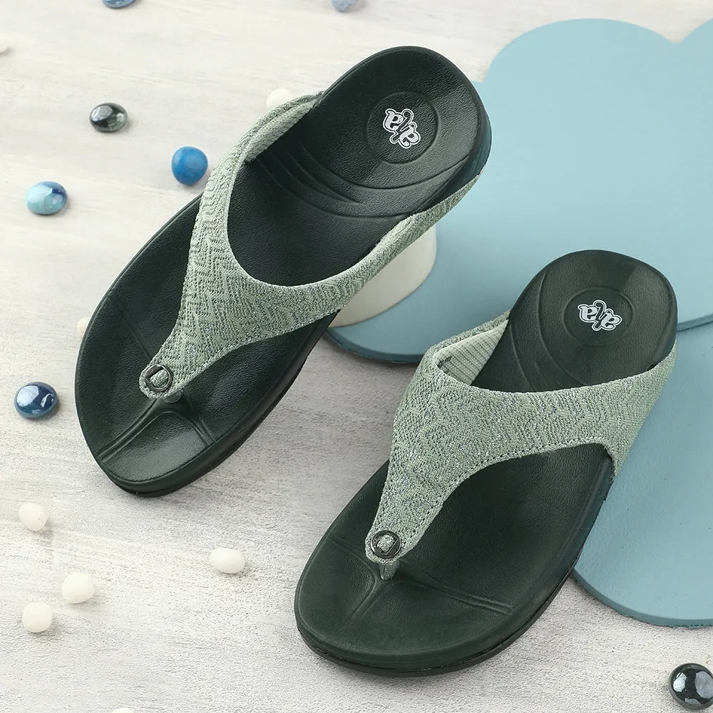 Daily Jogging A-HA Green Casual Slipper For Women DIVA-60E By Liberty