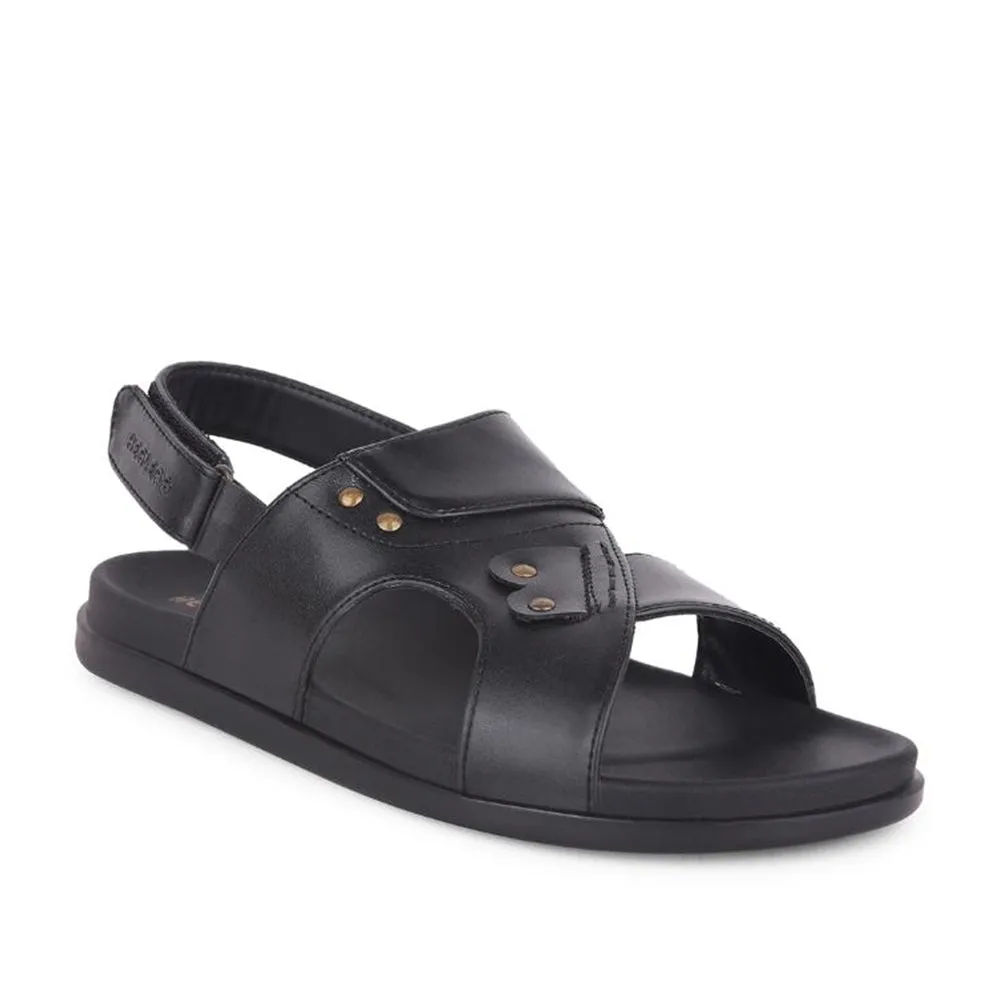 Healers Casual Black Sandal For Men DANVER-E By Liberty Running Grip