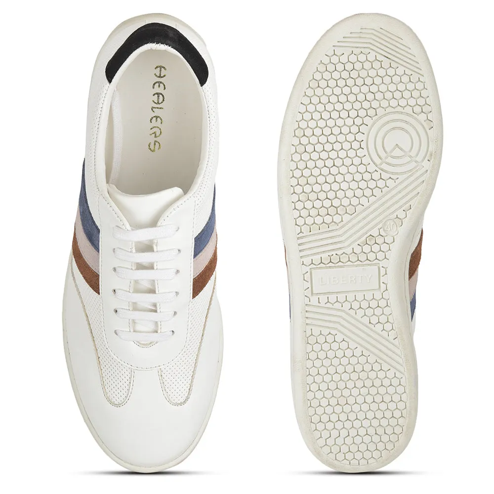 physical activity Orthotic Compatible Footbed Healers Casual White Lacing Sneakers For Men SYN-45 By Liberty