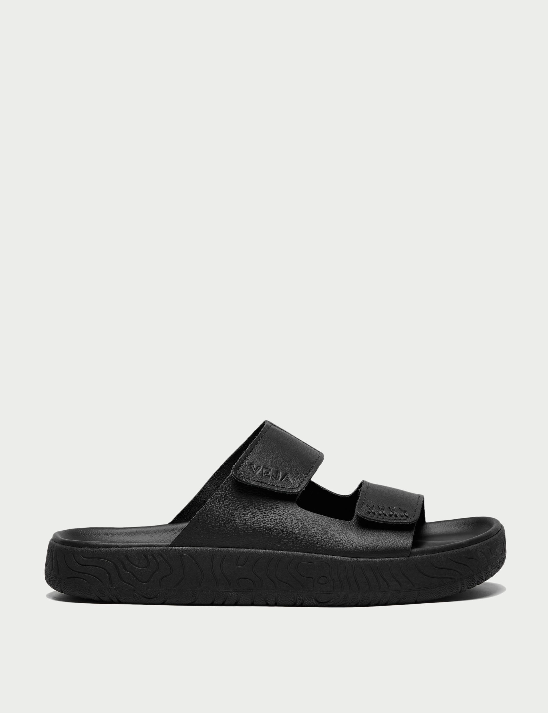 Etna Leather Sandal - Full Black Hydrophobic Lining