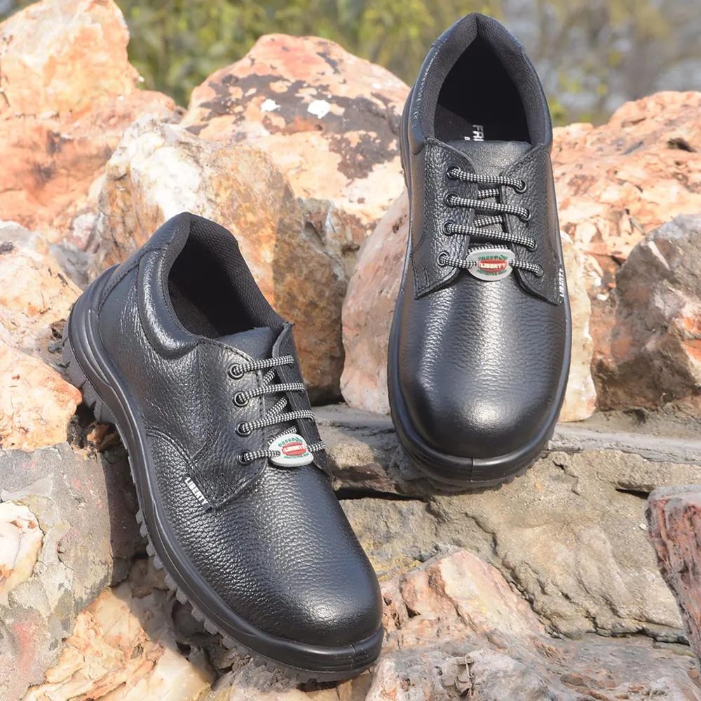 Balanced Cushioning Freedom By Liberty Mens SURKSHA2SK Black Safety Lacing Shoes