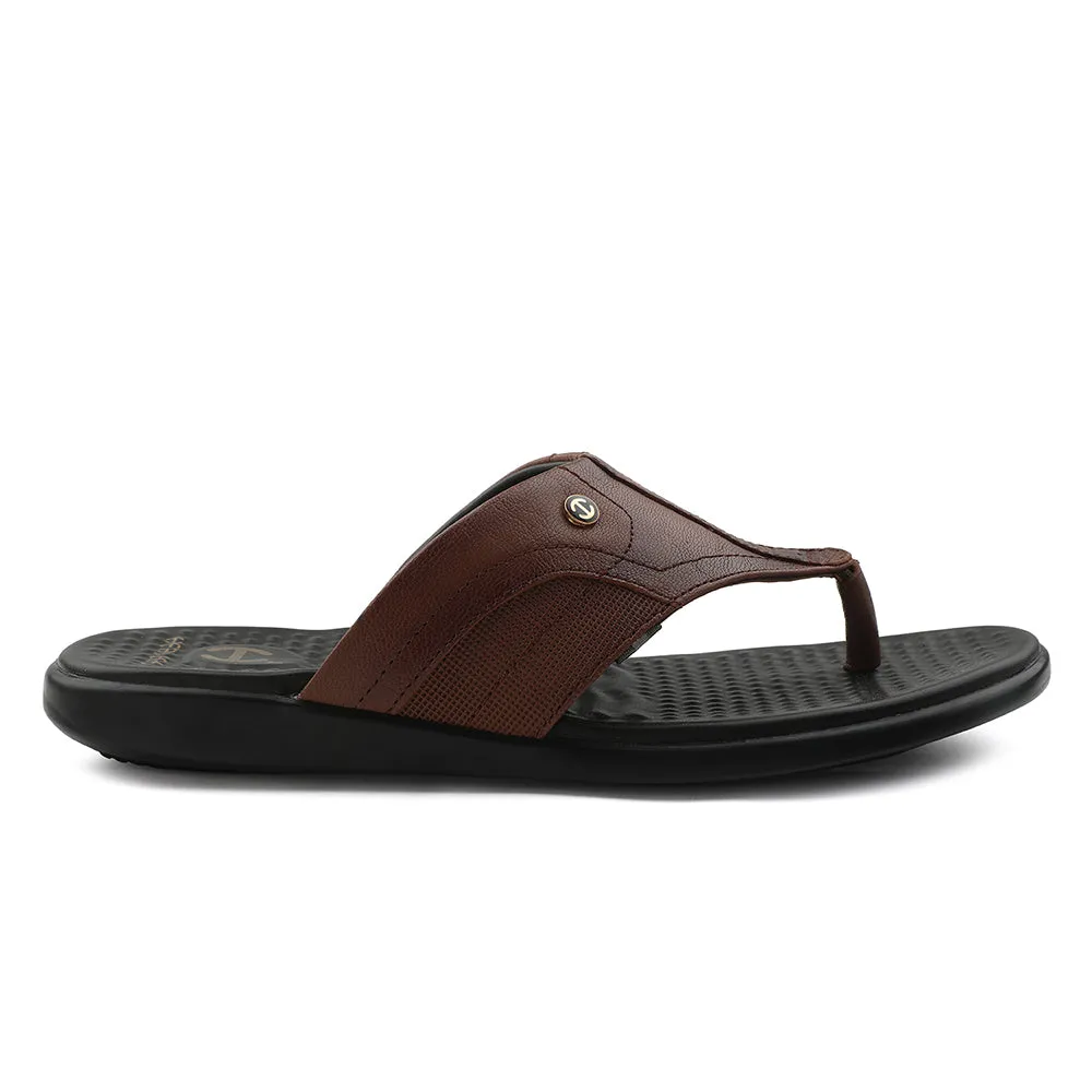 Healers Tan Casual Slipper For Men RELIEF-1 By Liberty Anti Torsion Stability Plate