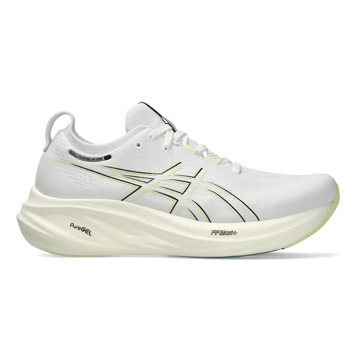 Wide Stance Base Asics Gel Nimbus 26 - White - Birch
