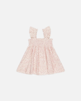 Quincy Mae Smocked Jersey Dress - Pink Blossom Glittery kids' wear Casual