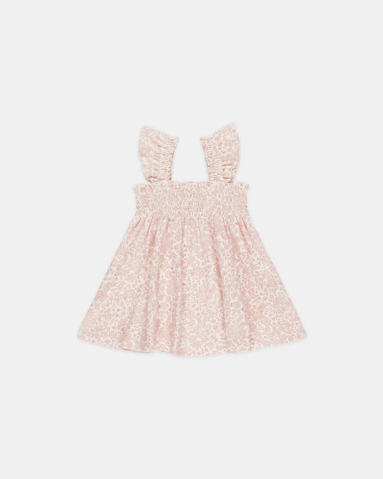 Quincy Mae Smocked Jersey Dress - Pink Blossom Glittery kids' wear Casual