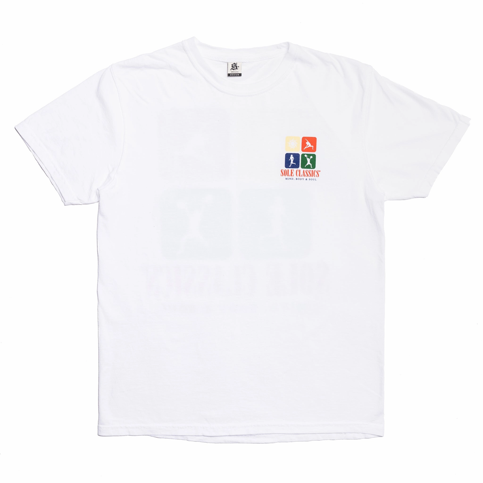 Crew neck classic Colorfast Dye Sole Classics Mind Body & Soul SS Tee in White