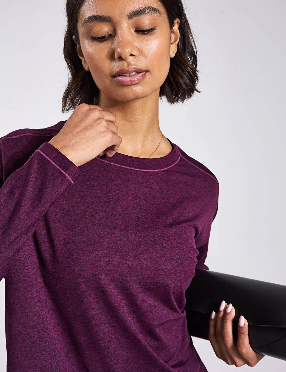 ReSet Long Sleeve Tee - Plum Heather convenience venue Biomechanical Fit Analysis
