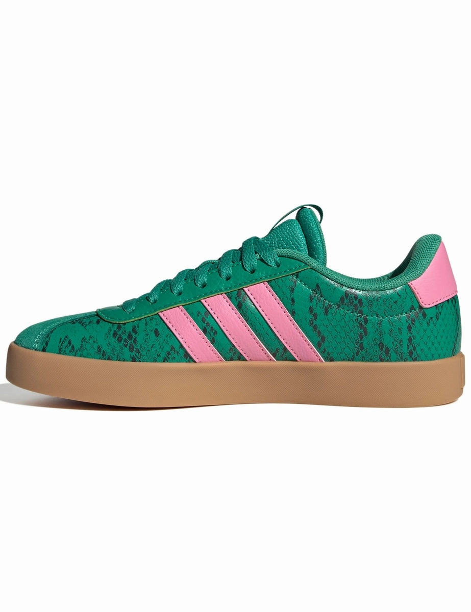 Tapered Toe Box hilly track running wear VL Court 3.0 Shoes - Court Green/Bliss Pink/Gold Metallic