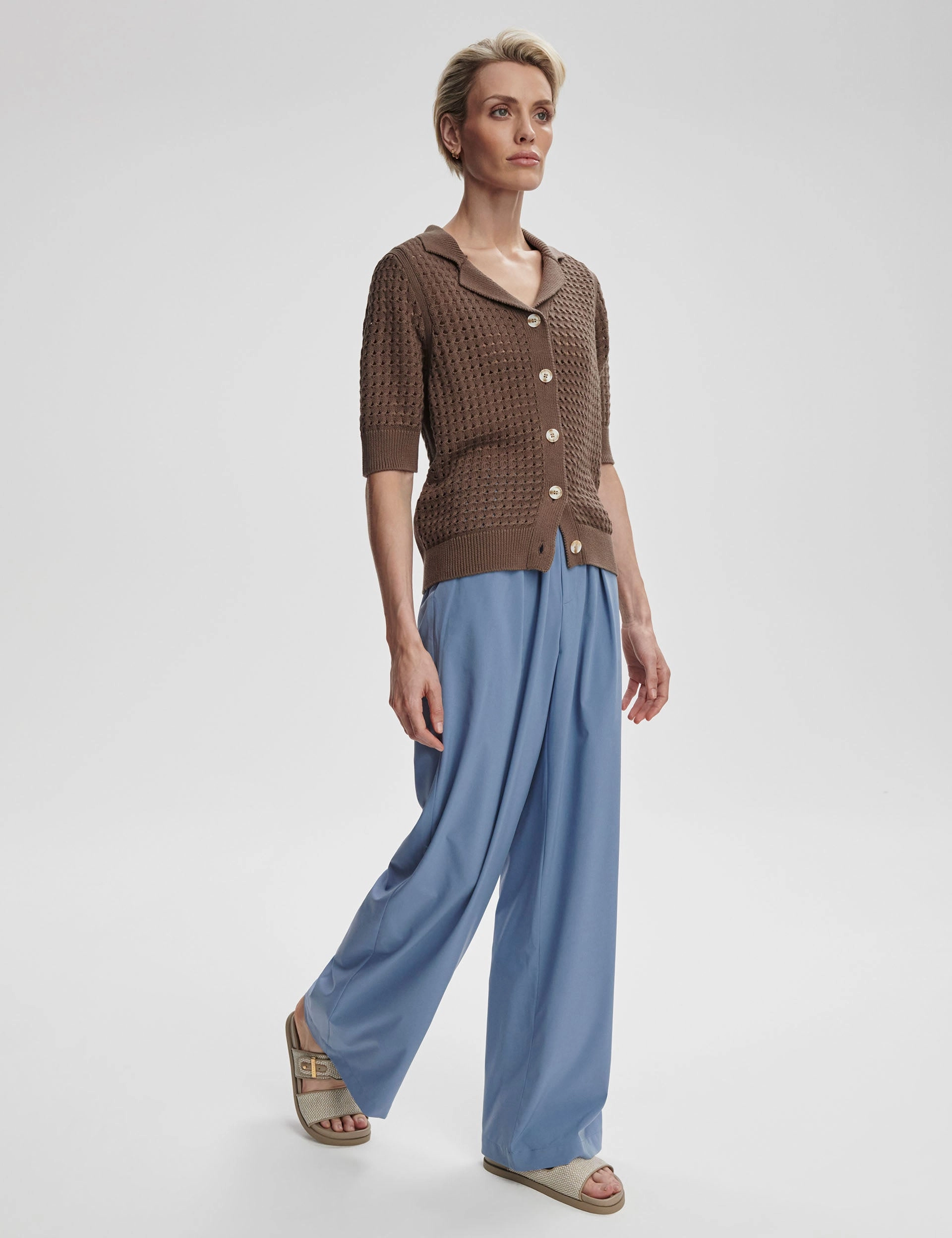 Airflow Optimized Weave Eco Friendly Dye Process Ellie Knit Shirt - Chocolate Chip