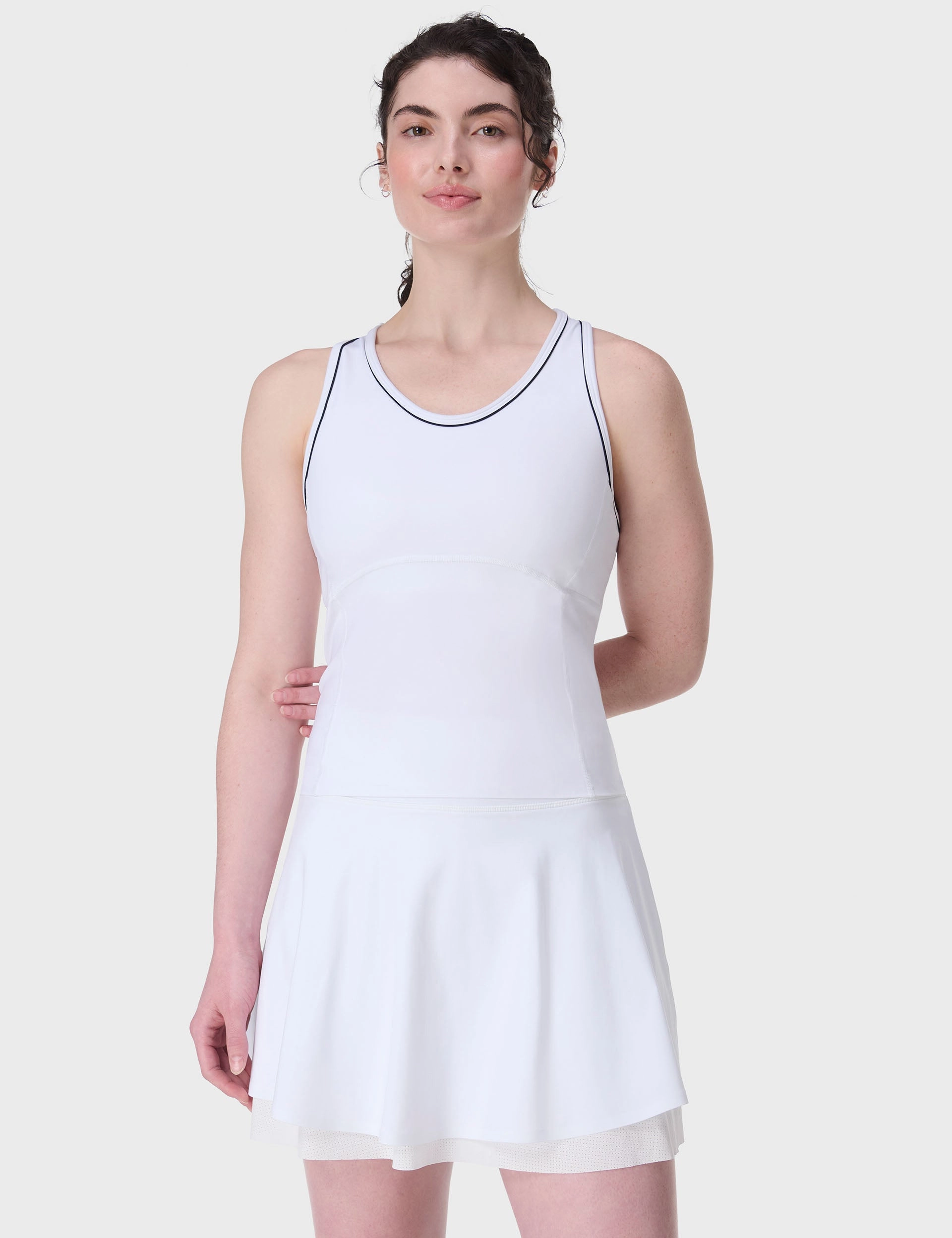 Pro Racket Power Tank - White PreShrunkFabric Self Fabric Tie Closure