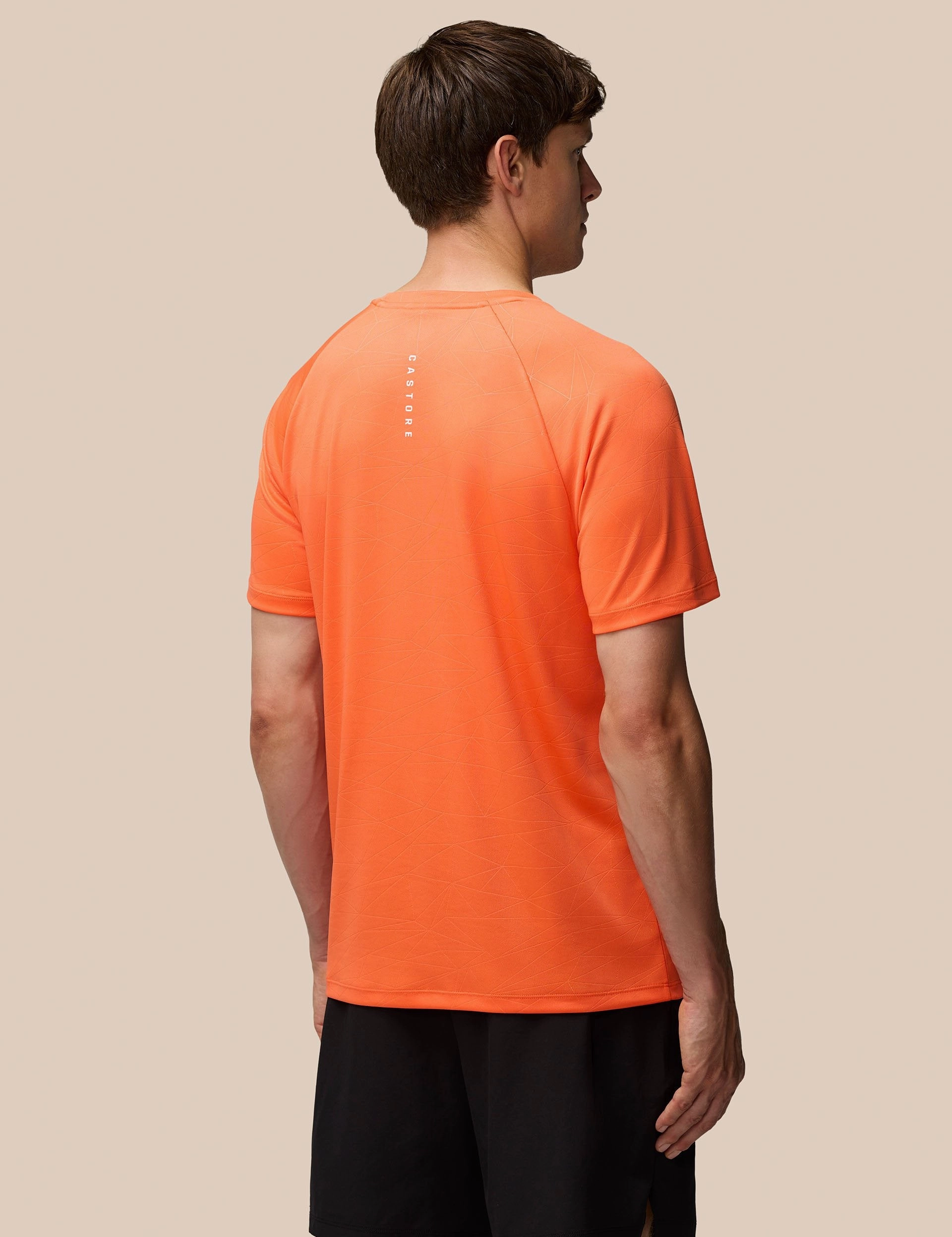 Aop Short Sleeve T-Shirt - Bright Orange/Mid Grey Easy Outfit NonBindingCollar