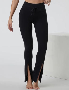 Pro Athlete Mesh Panel Durable Fabric Daily Split Flare - Black