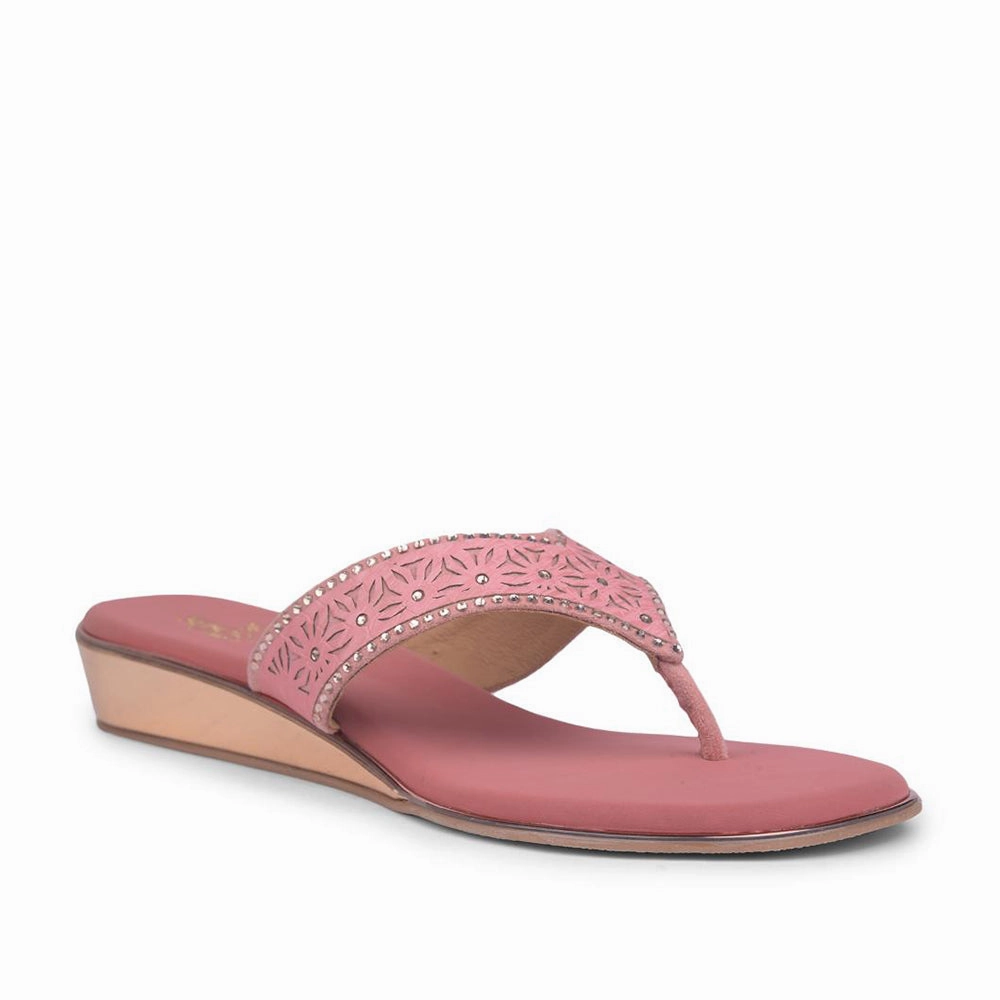 outstanding - running Senorita Casual Peach Flat Slippers For Women STY-49E By Liberty