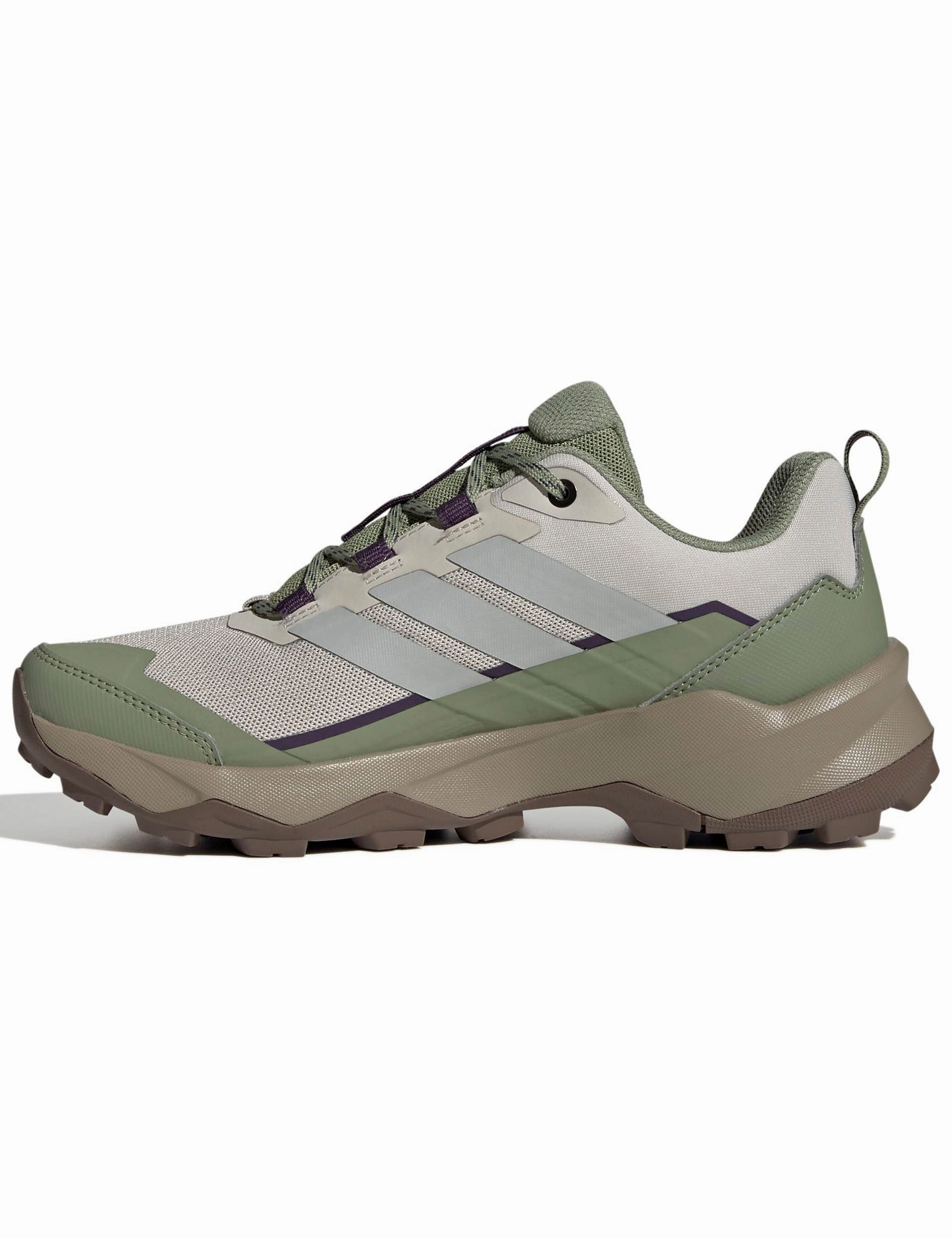 Progressive Rocker Design Secure Lace Closure Terrex Skychaser AX5 Hiking Shoes - Beige/Grey Two/Tent Green