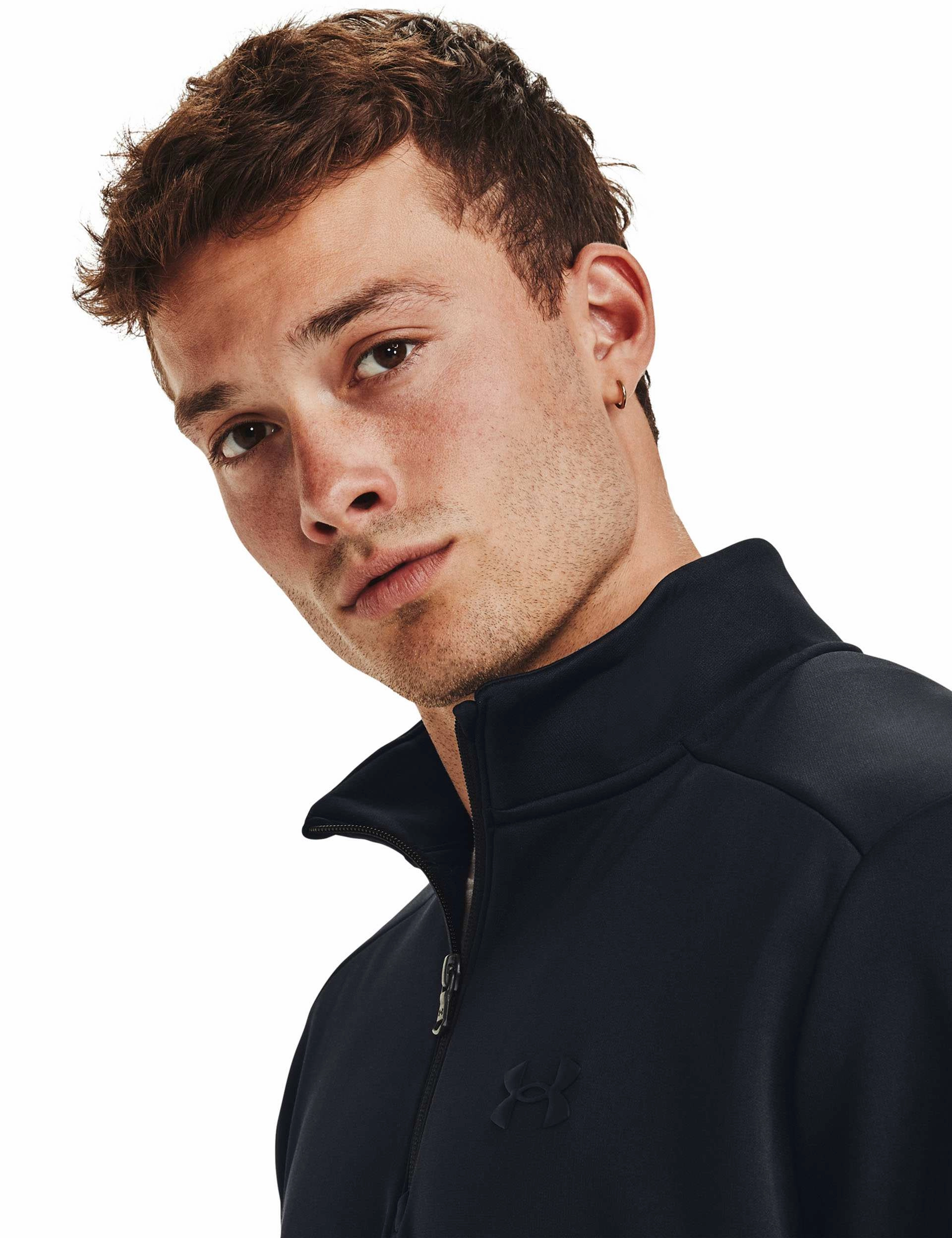 Lean Glow AntiPillingFabric Armour Fleece 1/4 Zip - Black/Black