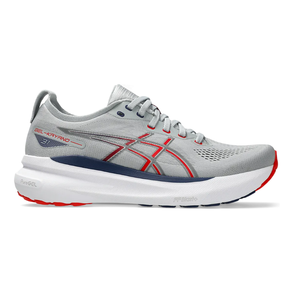 Non   Slip Outsole running in a corporate run shoes Asics Gel Kayano 31 - Piedmont Grey - Fiery Red