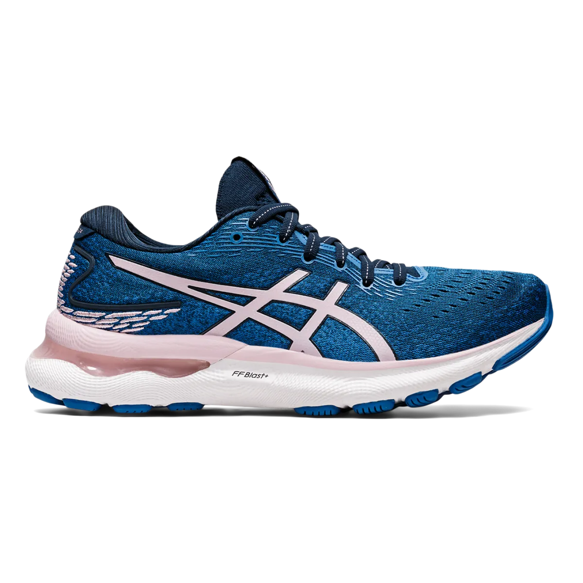 Ergonomic Lace Loops Asics Gel Nimbus 24 - French Blue - Barely Rose