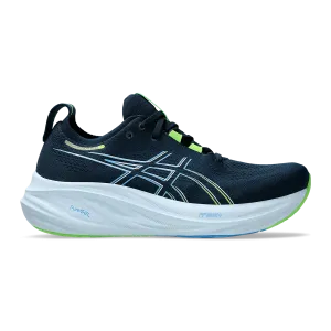 Asics Gel Nimbus 26 - French Blue - Electric Lime arch - hugging shoes Oxygenated Midsole Foam