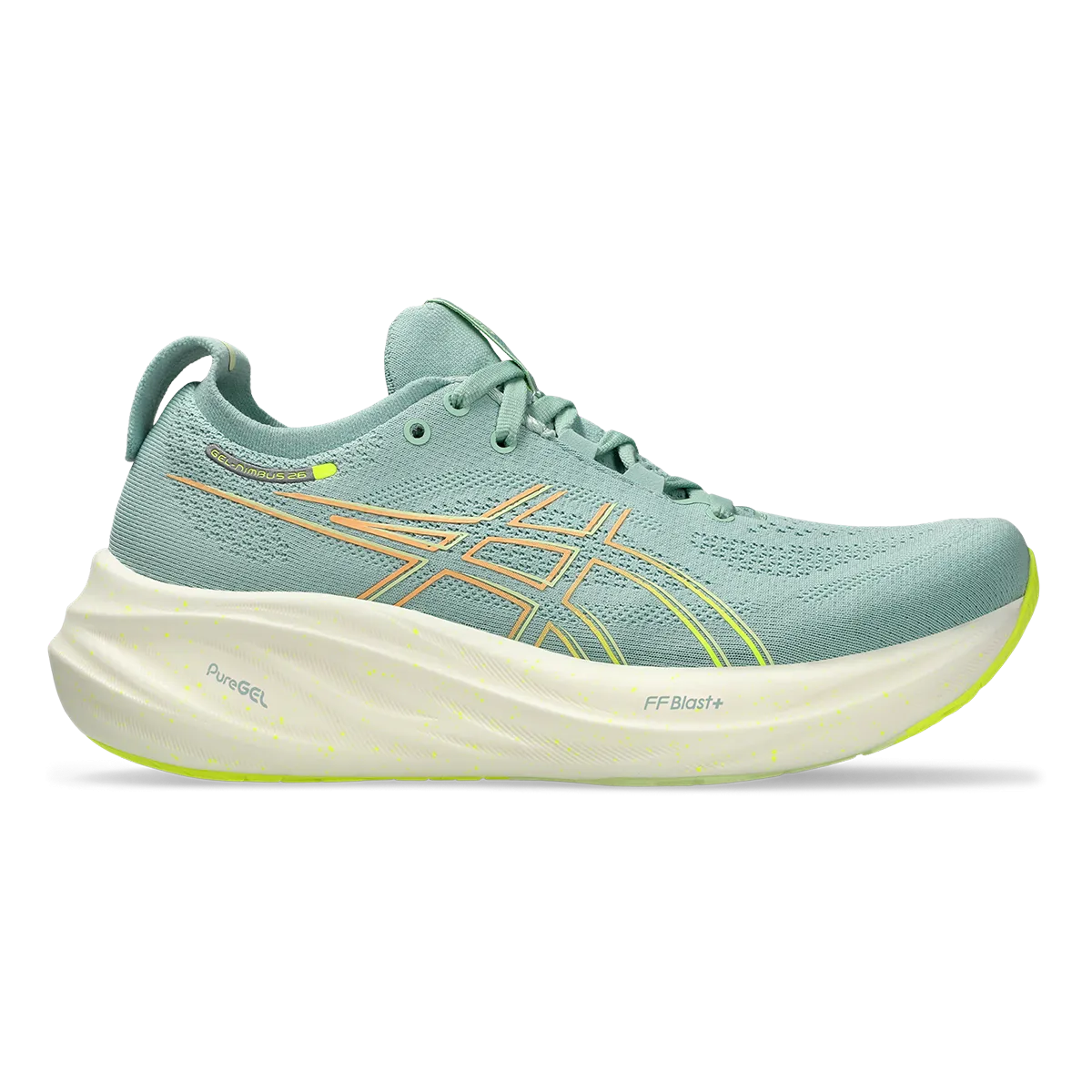 Adaptive Lockdown Strap Asics Gel Nimbus 26 - Light Celadon - Safety Yellow