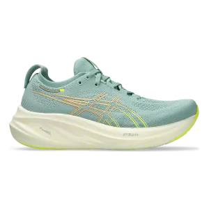 Asics Gel Nimbus 26 - Light Celadon - Safety Yellow running shoes for senior men Airflow Ventilation System
