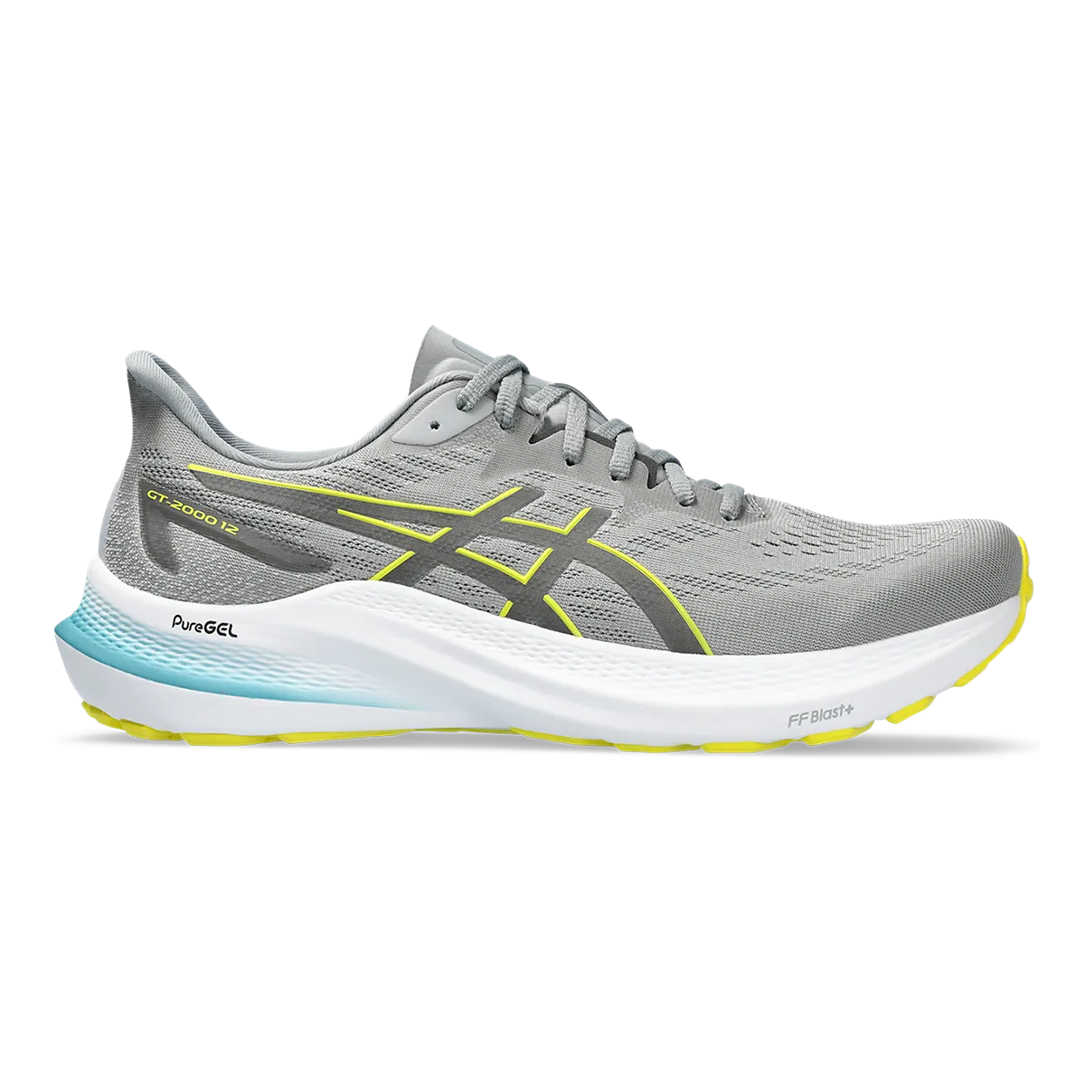 Stretchy Material soft - ground shoes Asics GT 2000 12 - Sheet Rock - Bright Yellow
