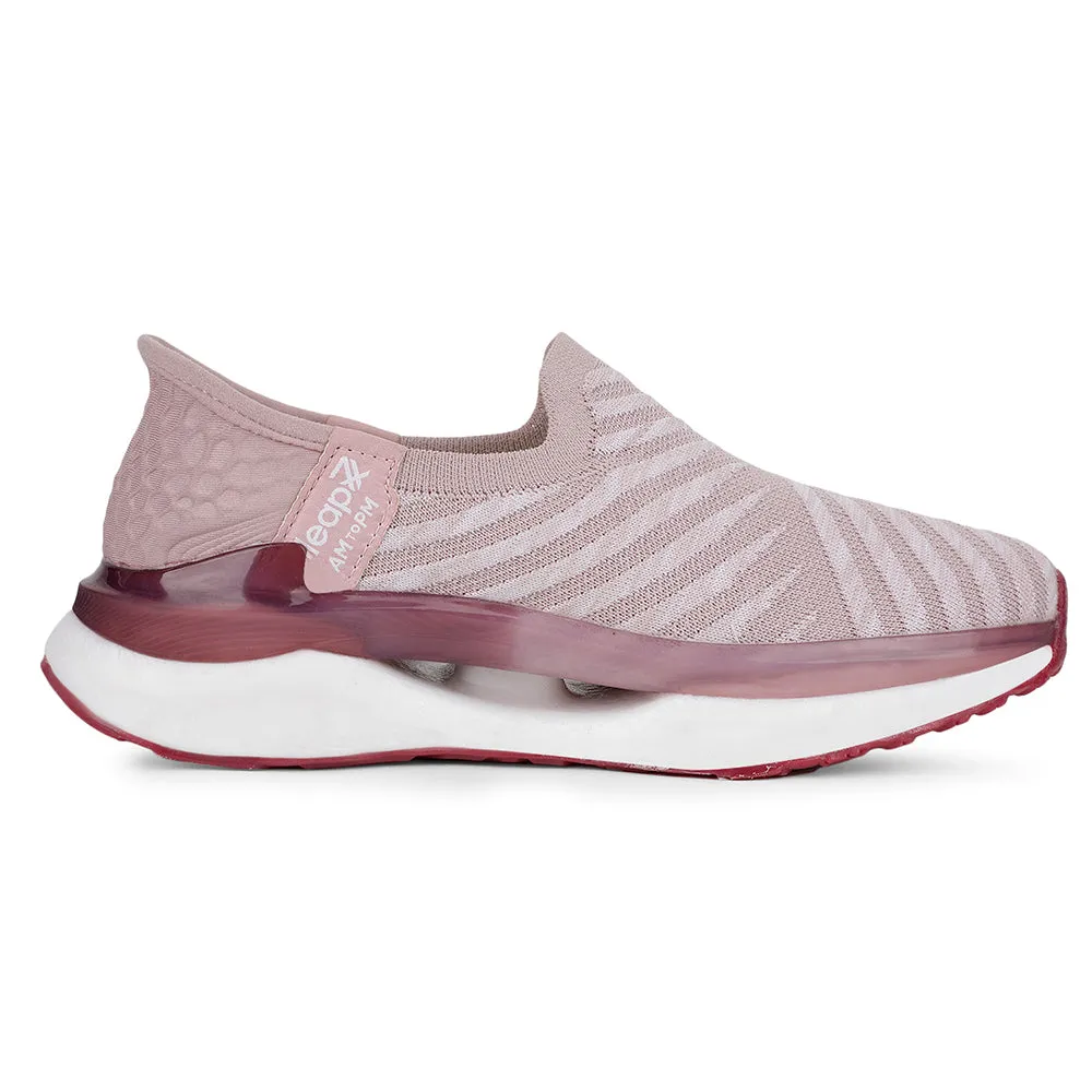 Leap7x Sports Peach Walking Shoes For Women CHELSY-2 By Liberty for sprints Adaptive Fit System